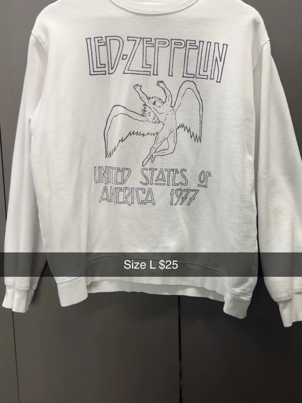 Led Zeppelin White Crewneck Sweatshirt - Band Graphic